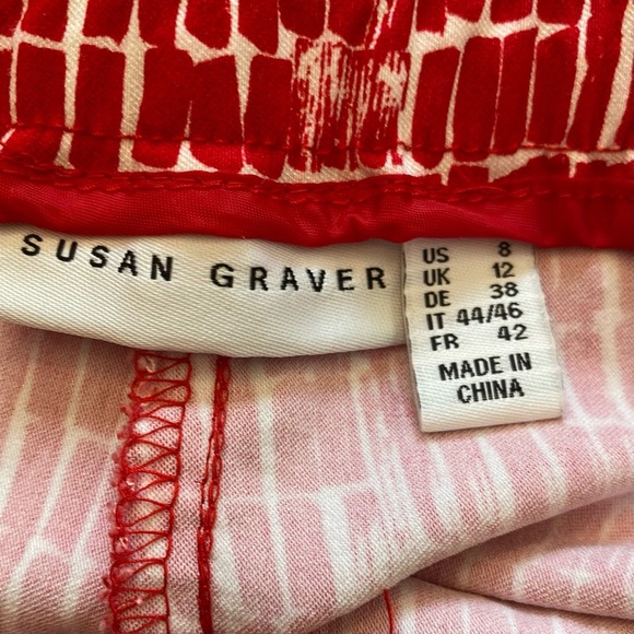 Susan Graver Size 8 Printed Stretch Woven Crop Pants QVC - Picture 4 of 7